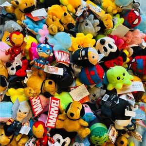 Crane Claw Machine Animal Mini Plush Mix 100 Pieces (50% Licensed) 2.5” -4” Inch